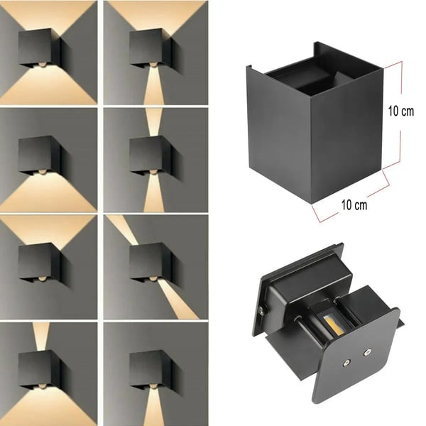 LED Væglampe, Justerbar Lysstråle, Moderne Design,4Pcs, 7W, Varm Hvid (2700-3500K)