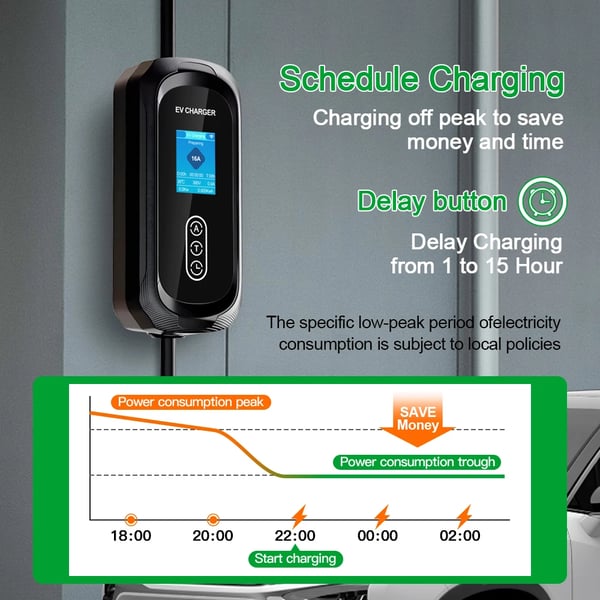 Elbiloplader, 11KW Maksimal Effekt, Smart App Kontrol,TYPE2, 11KW Med APP