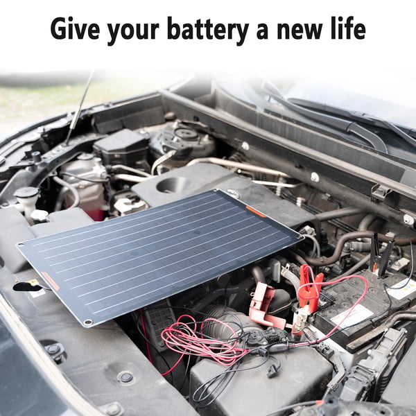 Solbatteriladdare, 30W Max Effekt, För 12V Batteri