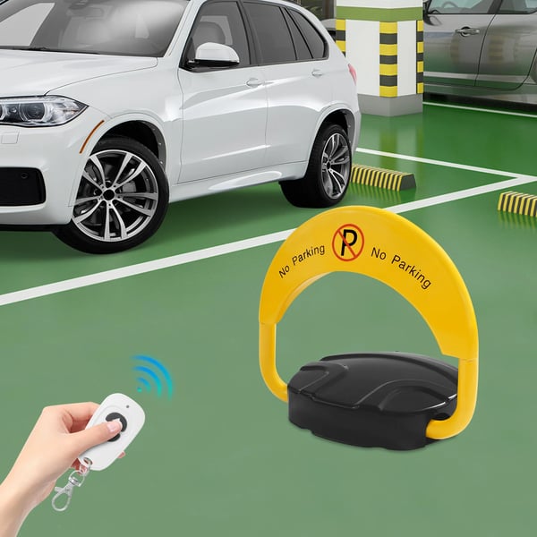 Elektronisk Parkeringslås, Holdbar Stål Konstruktion, Vejrbestandigt Design,Gul