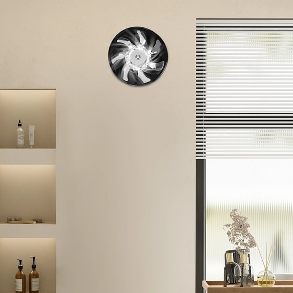 Afbudsventilator, Kompakt Design, Næsten Stille Drift,sort, 220 V