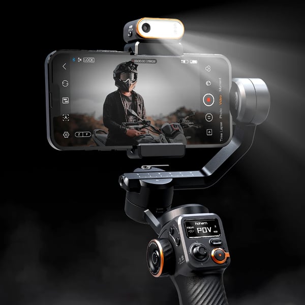 Smartphone Gimbal Stabilizer, 3-Akse Stabilisering, AI Vision Tracking,sort