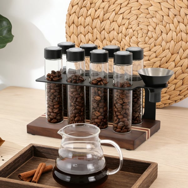 Opbevaring af kaffebønner, tætsluttende rør, kompakt organizer,sort