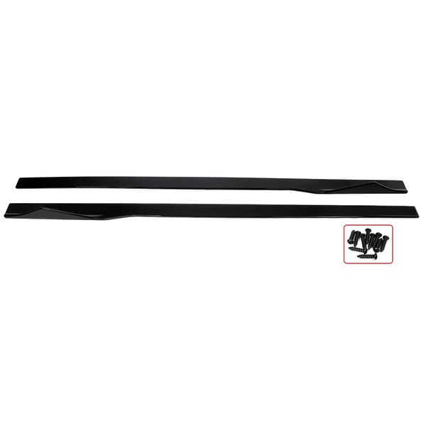 Side Skirt Extensions, AC Style Design, Kompatibel med Luksus Coupe Køretøj,Glansende sort