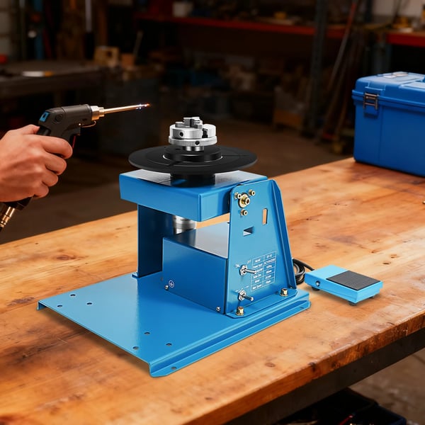 Rotary Welding Positioner, 10 kg kapacitet, justerbar hastighetskontroll,Blå