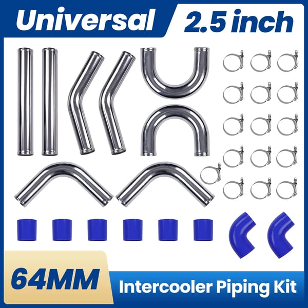 Intercooler Rør Sæt, 2.5 tommer Diameter, 56 cm Længde, 43 cm Bredde, 17 cm Højde, 6.2 kg Vægt