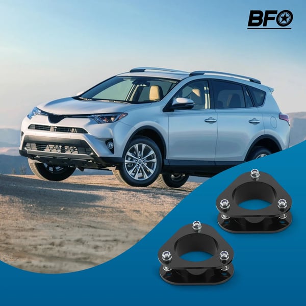 Niveauhævesæt til Toyota RAV4, 2" foran og 1,5" bagpå, nem bolt-on installation