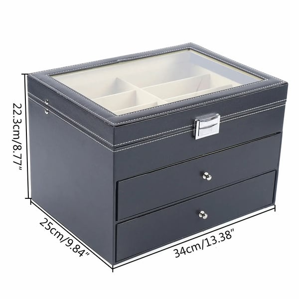 Solsorte Display Box, Stilfuld Organisation, Multi-Compartment Design, sort