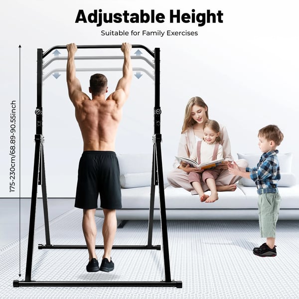 Pull-up-stång, Justerbar Höjd, Triangulär Struktur,svart