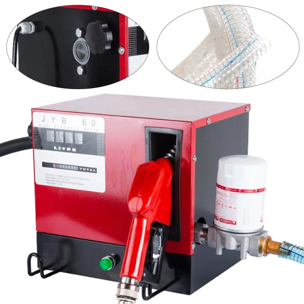 Självprimande dieselpump, 60 L/min maximalt flöde, användarvänlig design,Röd
