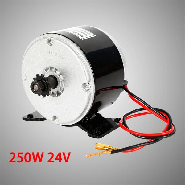 24V DC motor, 250W effekt, 2750 RPM hastighed,Sort, 1STK