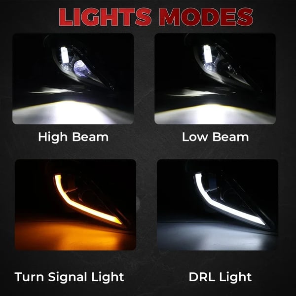KEMIMOTO ATV LED Forlygter, Lysstærk Belysning, Holdbart Design,E24 lys