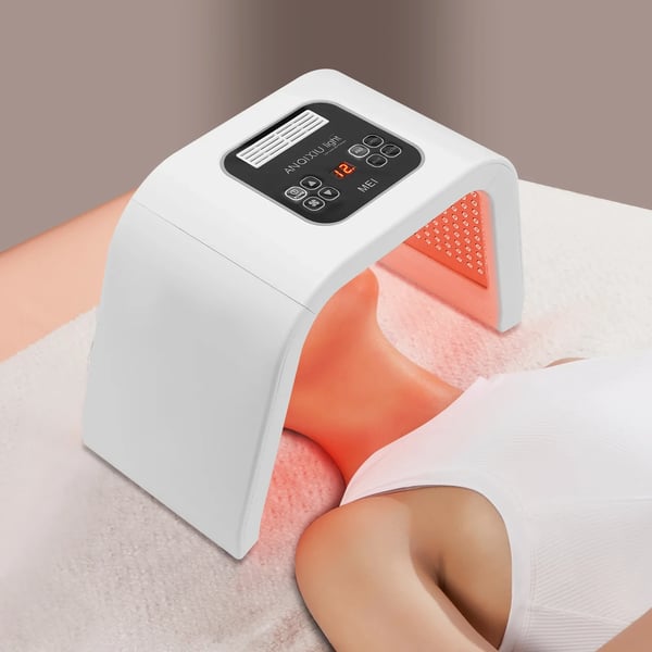LED-lysterapimaske, flerfarvet behandling, USB-genopladelig, ikke-invasiv design, passer til de fleste ansigtsformer