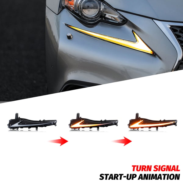 LED Dagsljus, Vattentålig IP67, 12V Driftspänning, Kompatibel med Lexus IS250 IS350 IS200t IS300 2014-2016, ABS Hölje, Klar Linse