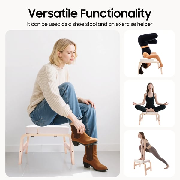 Yoga Hovedstandsbænk, Multifunktionelt Design, Robust Konstruktion,HVID
