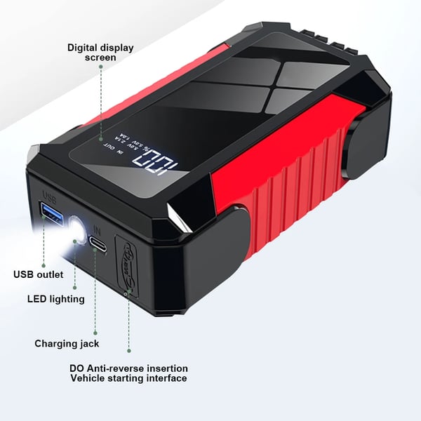 Bil Jump Starter, Bærbar Luftkompressor, Nødoplader,7000A 20000mAh