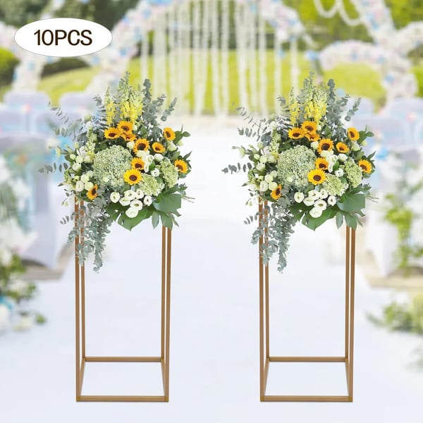 Bryllupsblomsterstand, Robust metal konstruktion, Elegant guld finish,M, Guld