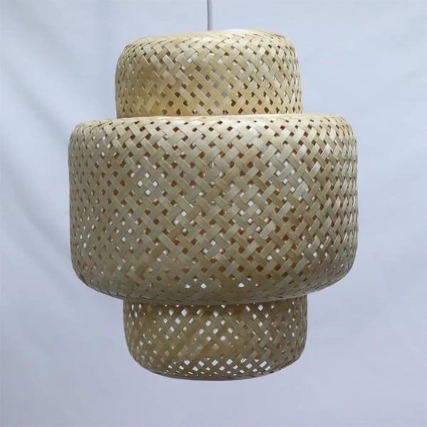 Kronleuchter, Bambusdesign, E27 pære kompatibel,Ingen pære, 50CM