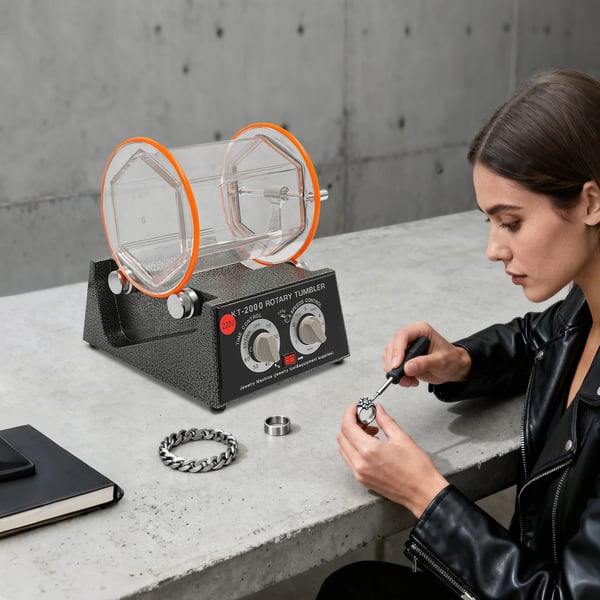 Smykkepolisher, 5 justerbare hastigheder, kompakt design,sort