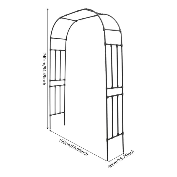 Havebue Trellis, Fritstående Design, Dekorativ Snoet Mønster,sort