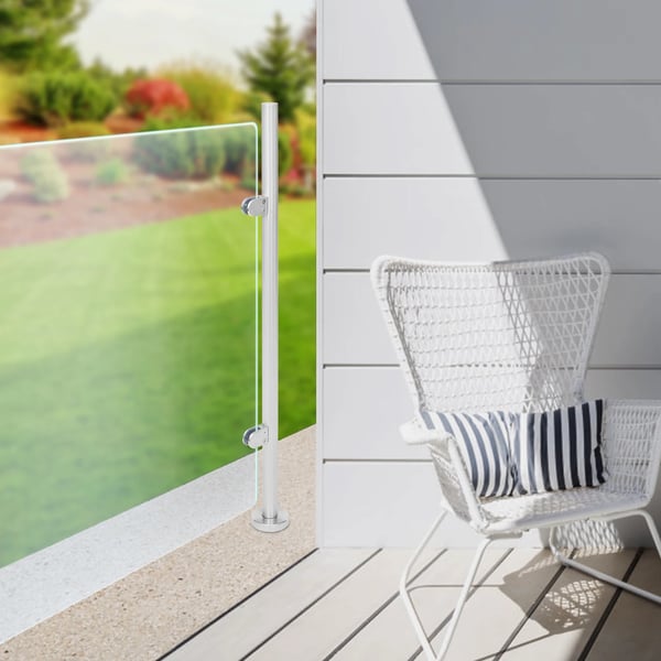 Glas Balustrade Gelænder, 316 Rustfrit Stål, Moderne Børstet Finish,Sølv