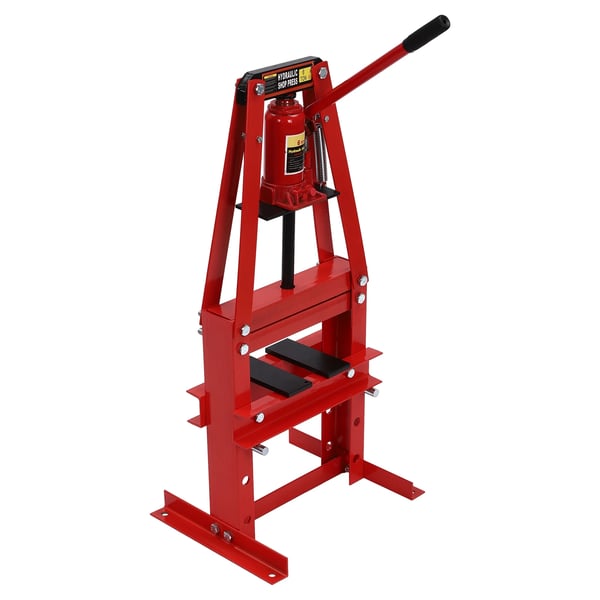 Hydraulisk Presse, 6 Tons Kapacitet, Justerbar Højde,Rød
