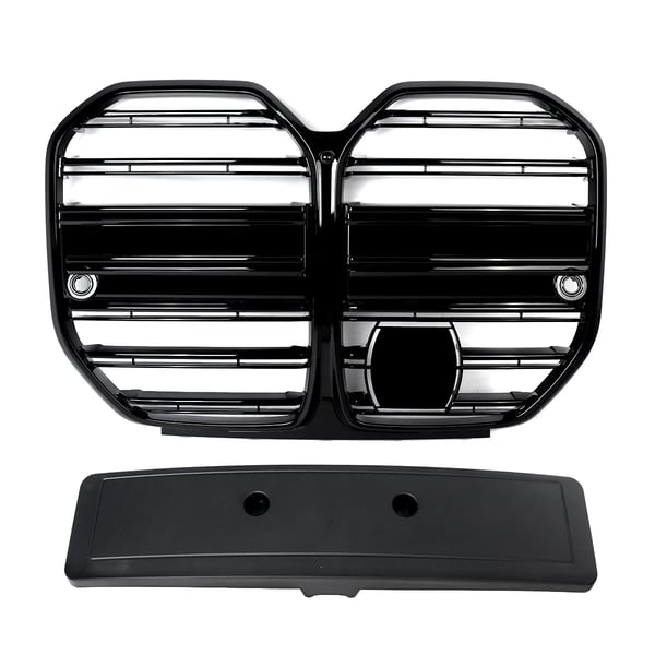 Frontbumpergrill, blank finish, nem installation,som vist