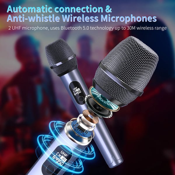 Bluetooth-kaiutin, karaokelaite, LED-juhvalot,Hopea