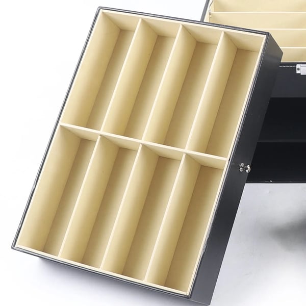 Solsorte Display Box, Stilfuld Organisation, Multi-Compartment Design, sort