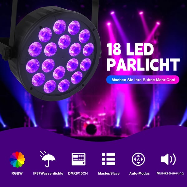 Scene Effekt Lys, 100W, 14 LED, RGBW, DMX512 Kompatibilitet, Spænding 90-240V