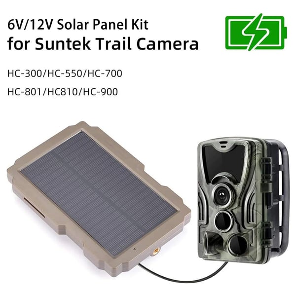 Jagtkamera Solpanel, 3000mAh Batteri, 11,8 x 5,4 x 0,8 tommer, Høj-effektiv solpanel, Rotationsmonteringsbeslag