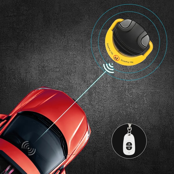 Elektronisk Parkeringslås, Fjernbetjening, Vandtæt Design,Gul