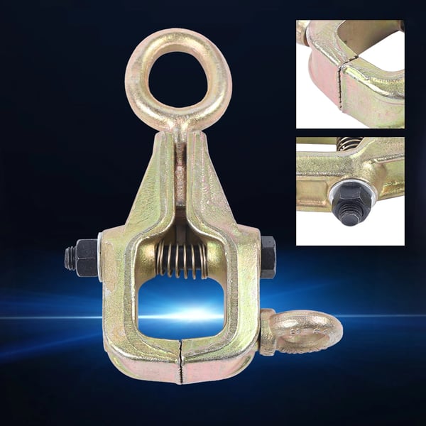 Trækklampe, 5 tons kapacitet, 22 cm længde, 2 kg nettovægt, 8 cm stor trækring, 4,5 cm side træk ring