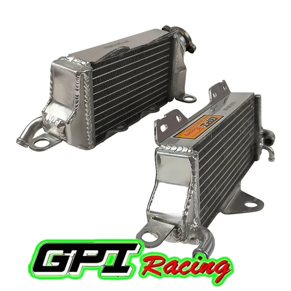Radiator, Aluminium, Kompatibel med 1990-1991 KX125, Forbedret køleeffektivitet, TIG-svejset konstruktion, Skræddersyet pasform
