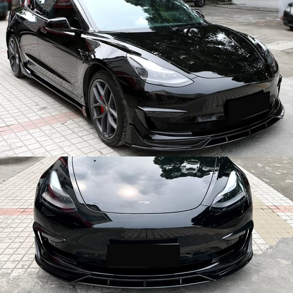 Front Bumper Lip Spoiler Splitter, Nem Installation, Aggressiv Stil Opgradering,glans sort