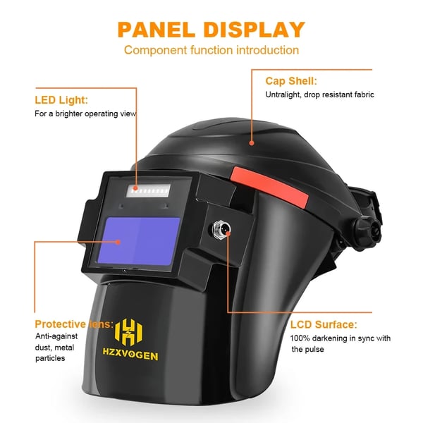 Svetsmask, Auto-Dunkel, Justerbar Passform,HV009
