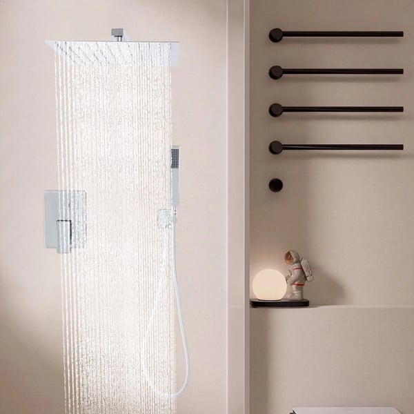 Duschsystem, Modern Design, Hållbar Messingskonstruktion,Ljus Silver