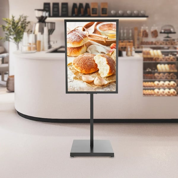 Plakatstander, Holdbar Jernkonstruktion, Gulvstående,sort