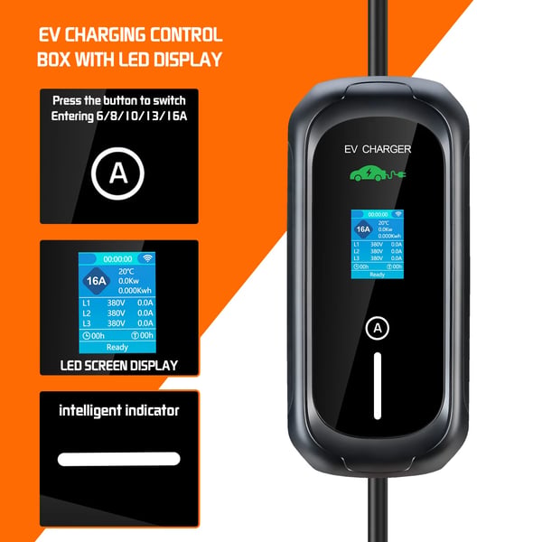 Mobil EV-lader, 11KW effektudgang, Type 2 kompatibilitet,TYPE2