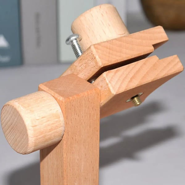 Broderiramme Stativ, Træ, 61 x 5,5 x 13,5 cm, 360° Justerbar Vinkel, Bordmontering, Samling Påkrævet