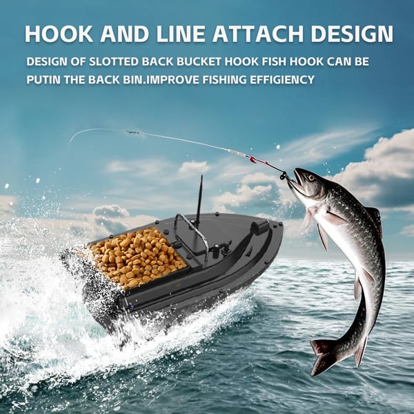 Bait Boat, Stor Baitkapacitet, Fjärrstyrd Drift,svart