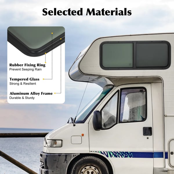 RV Skydedør, Holdbart Aluminiumlegering, Forbedret Privatliv,sort