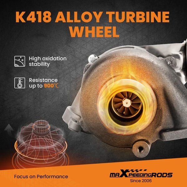 Turbocharger, Ingeniørmetal, 26 cm Længde, 25 cm Bredde, 23 cm Højde, 6 kg Vægt