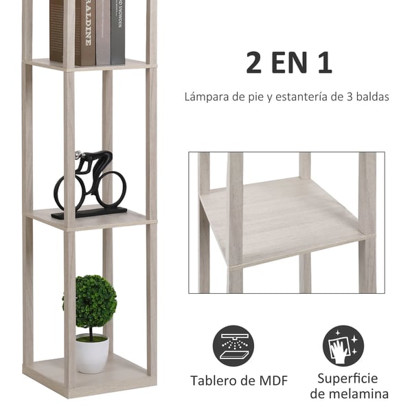 Gulvlampe, Eg Materiale, Højde 160 cm, Bredde 30 cm, Dybde 20 cm, E27 kompatibilitet