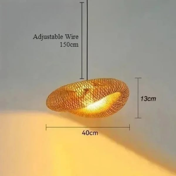 Pendellampe, Håndlavet Design, Miljøvenligt Materiale,Dia 40cm, Ingen pære