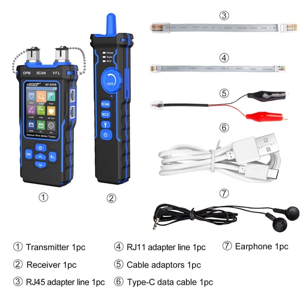 Nätverkskabeltestare, Multifunktionell Ledningsspårare, PoE-testning, LCD-display