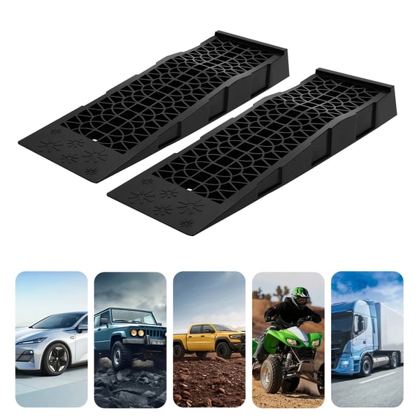 Bilramper, Tungt Utrustade, Antiskid Design,svart
