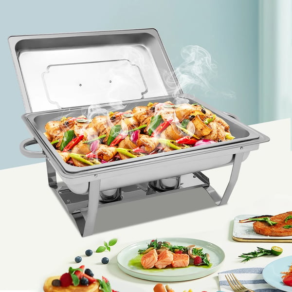 Chafing Dish, 9L Kapacitet, Rustfrit Stål Finish,Sølv