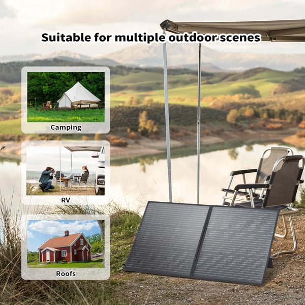 Solpanel, 110W effektudgang, vandtæt og bærbart design,110W solpanel