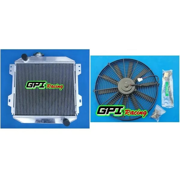 Radiator, Kerne Størrelse 418mm x 355mm x 42mm, Samlede Dimensioner 500mm x 460mm x 60mm, Indløb/Udløb 38mm, 2 Rækker, Vægt 1.5kg